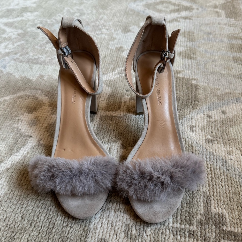 Banana Republic Suede & Fur Heels